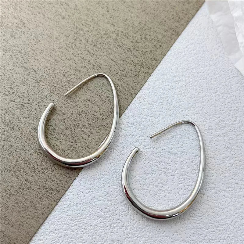 Earth Teardrop Hoop Earrings