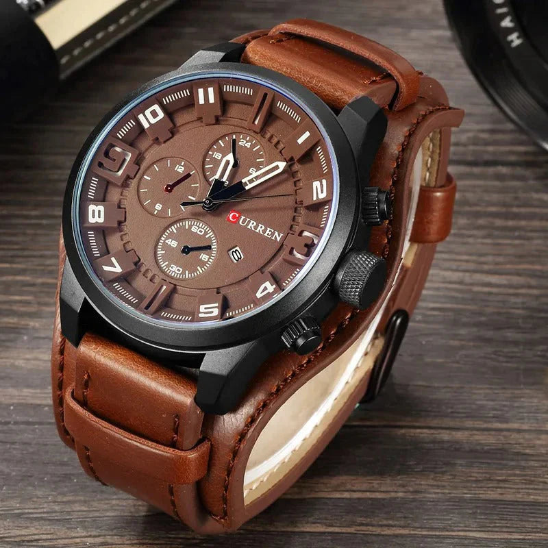 Leather Chronograph Watch