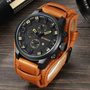 Leather Chronograph Watch