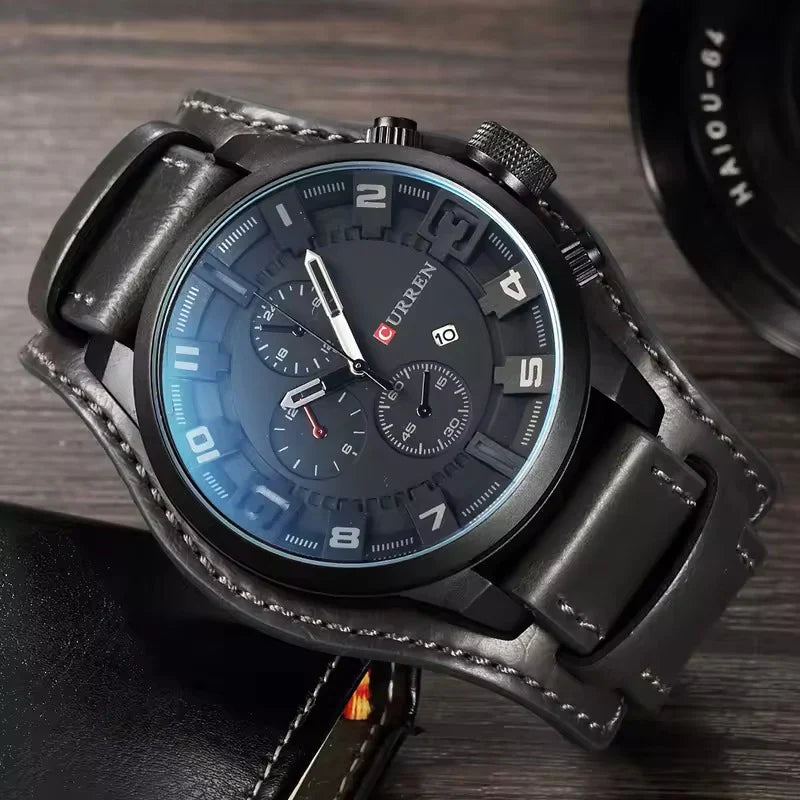 Leather Chronograph Watch