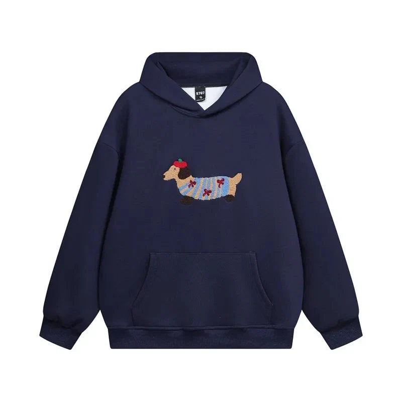 Bonnie | Dachshund-Detail Pullover Hoodie