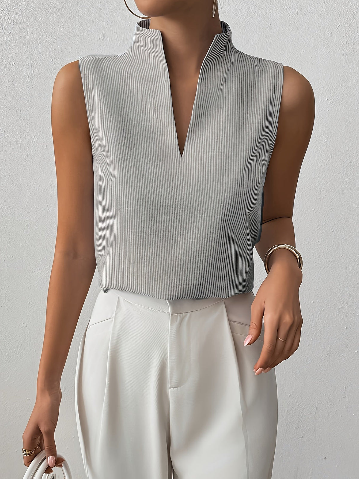 Roma Striped Sleeveless Top