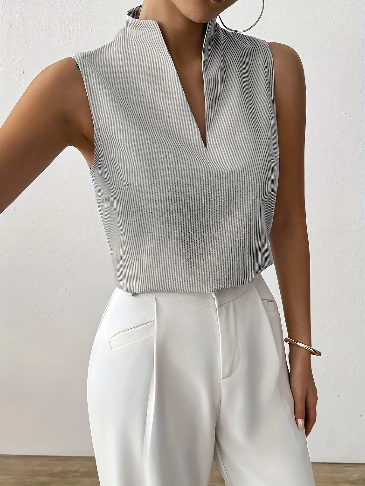 Roma Striped Sleeveless Top