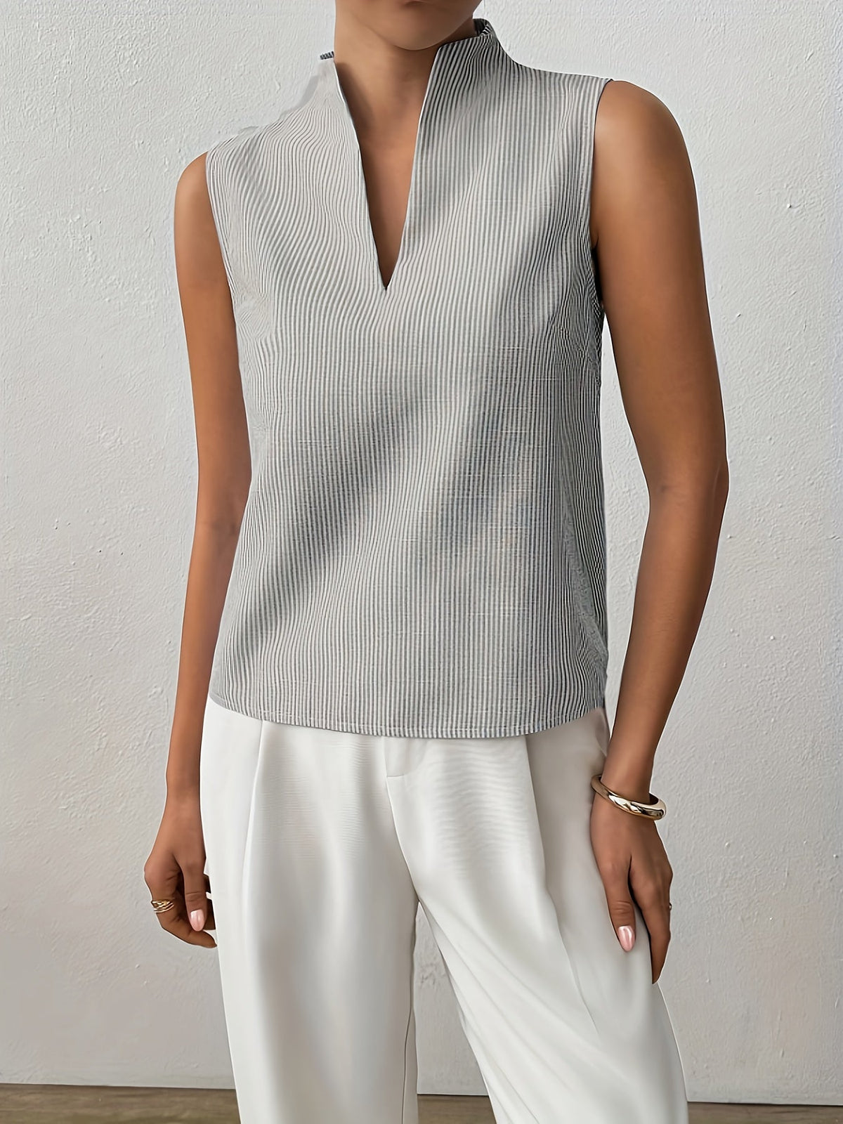 Roma Striped Sleeveless Top