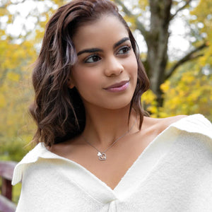 To My Mommy: Baby Feet Heart Pendant Necklace Gift Set