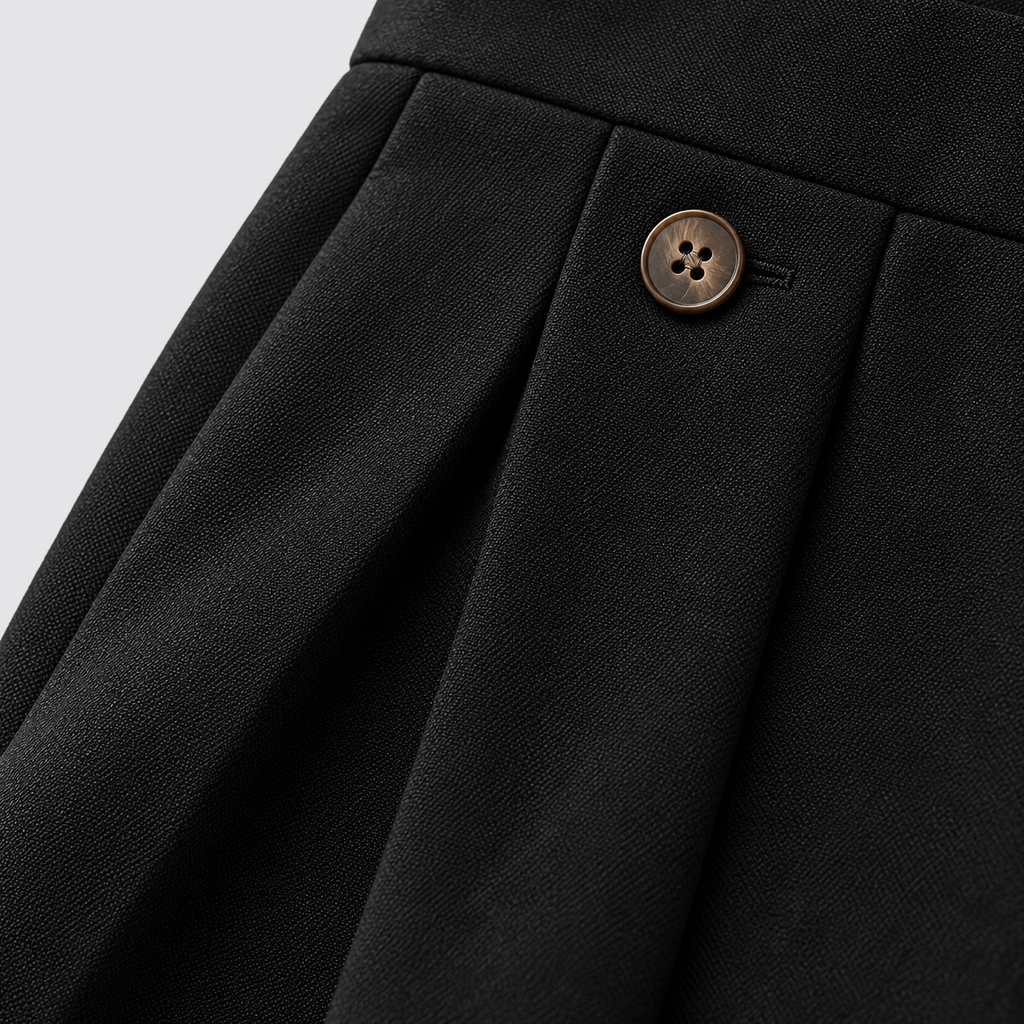 Frankie | Button-Detail Wide-Leg Trousers