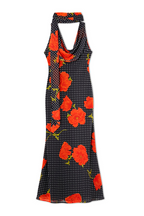 Sophie Black Poppy Cowl-Neck Maxi Dress – product view 6