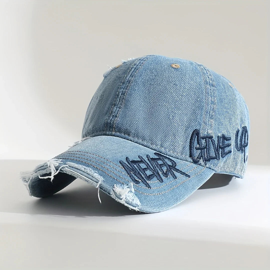Distressed Cap: Never Give Up