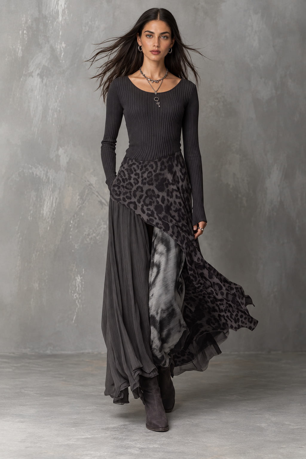 Orla | Scoop-Neck Layered Maxi Dress