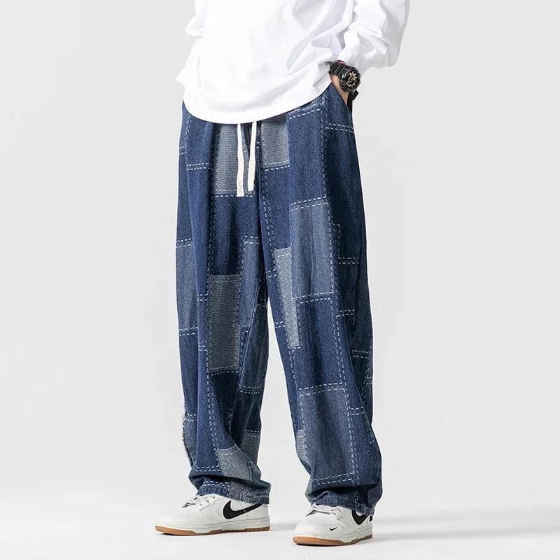 Patchwork Denim Joggers
