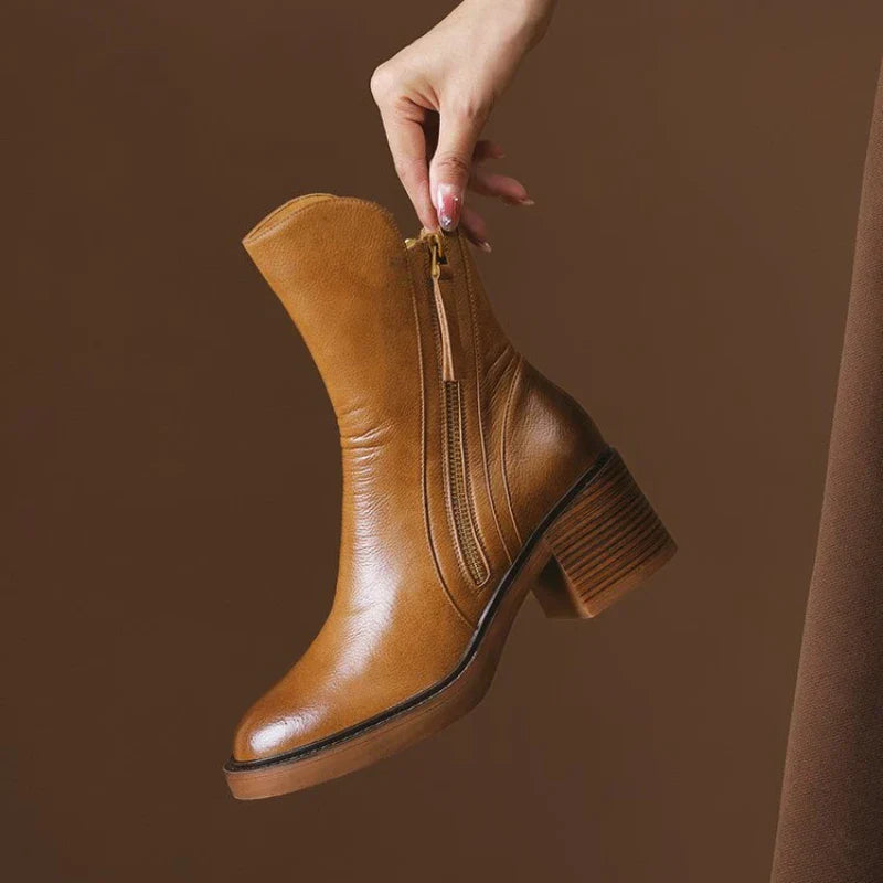 Caramel-Colored Ankle Boots