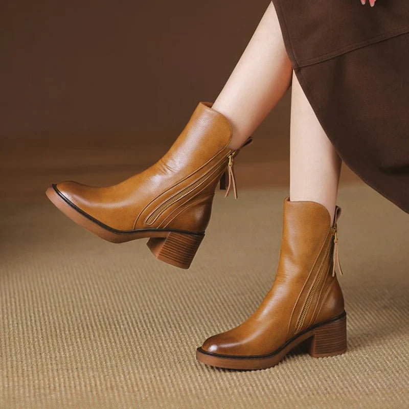 Caramel-Colored Ankle Boots