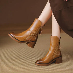 Caramel-Colored Ankle Boots