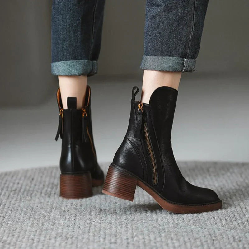 Caramel-Colored Ankle Boots