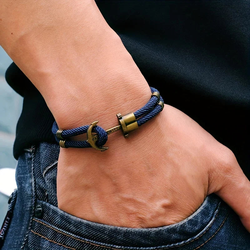 Marine-Themed Anchor Rope Bracelet