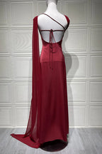 Additional view of Antonella | One-Shoulder Draped Satin Maxi Dress