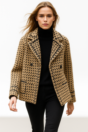Vionne Houndstooth Knit Jacket