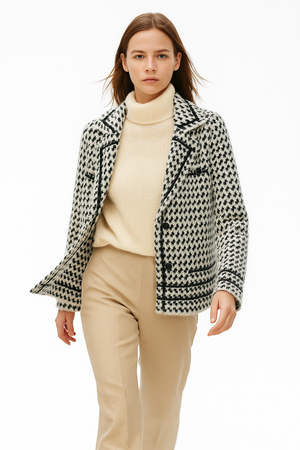 Vionne Houndstooth Knit Jacket