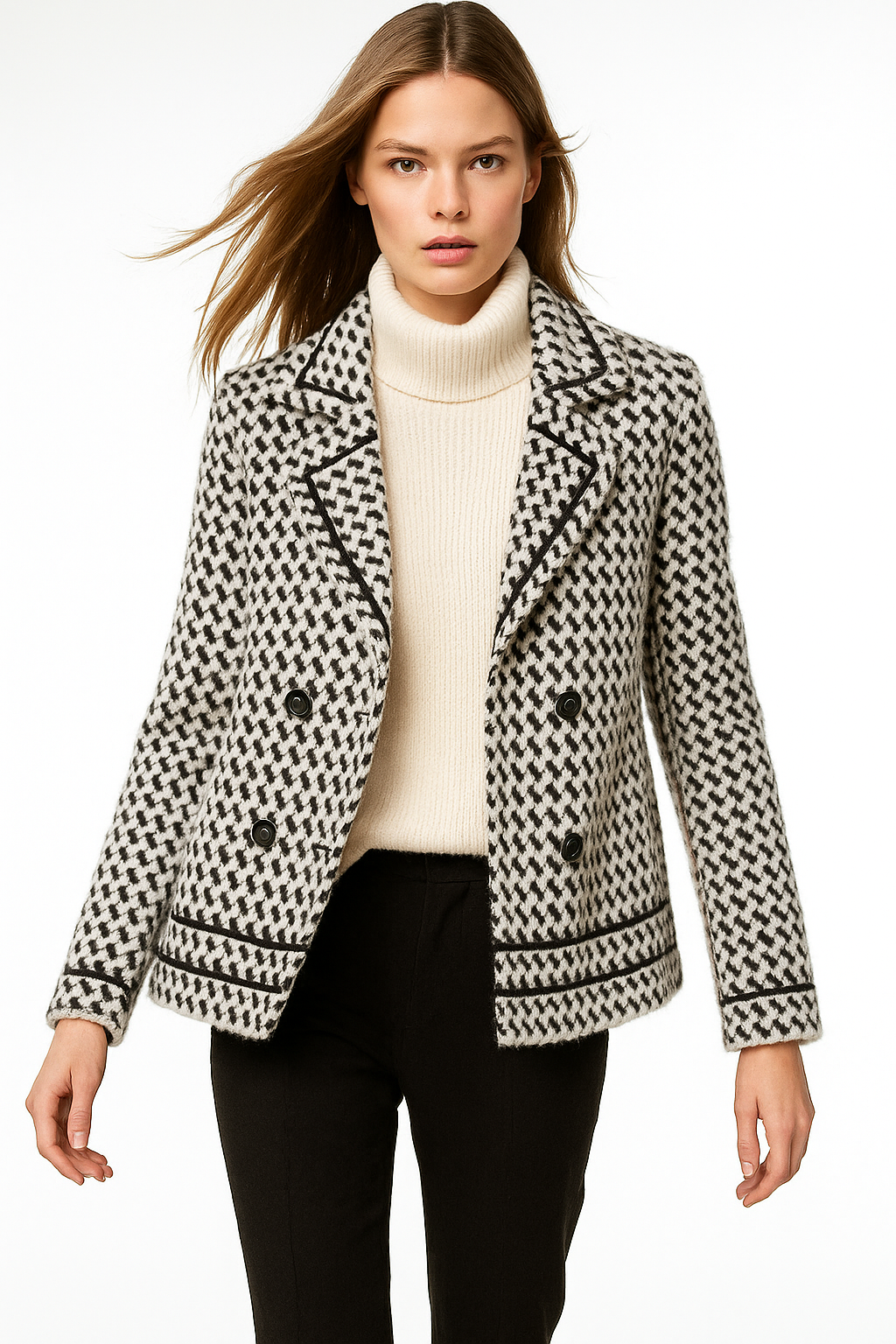 Vionne Houndstooth Knit Jacket