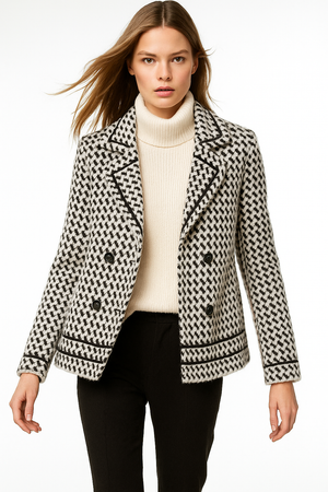 Vionne Houndstooth Knit Jacket