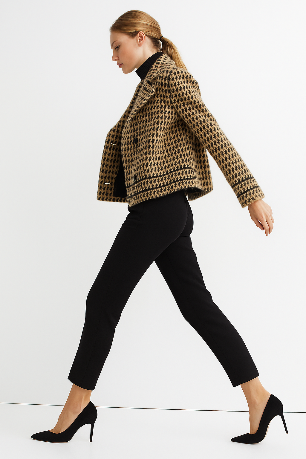 Vionne Houndstooth Knit Jacket